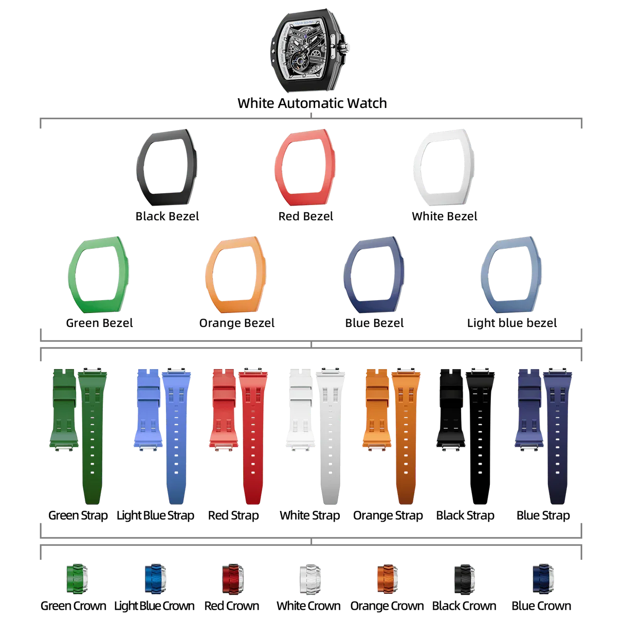 Atomic Interchangeable Automatic Watch Combo (7-in-1)