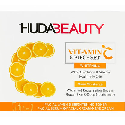 Huda Beauty Vitamin C 5-Piece Skincare Set – Whitening, Brightening &amp; Hydrating Routine