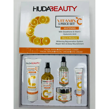 Huda Beauty Vitamin C 5-Piece Skincare Set – Whitening, Brightening &amp; Hydrating Routine