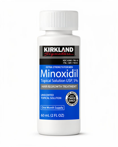 Kirkland Minoxidil 5% Extra Strength Hair Regrowth Treatment for Men 60ml Fast Results