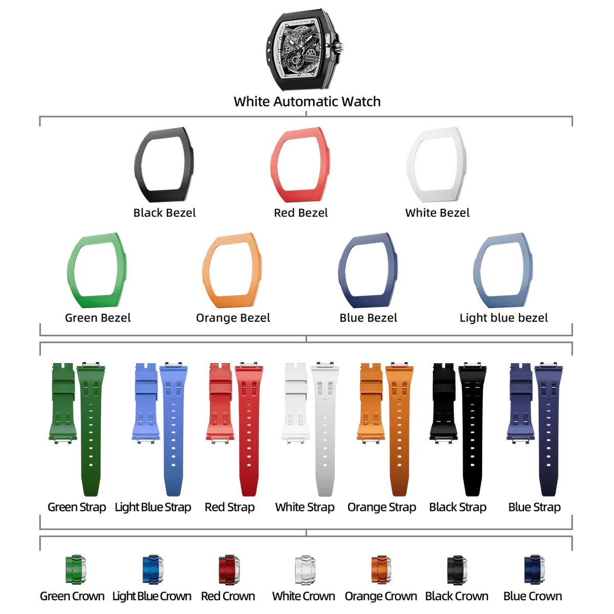 Atomic Interchangeable Automatic Watch Combo (7-in-1)