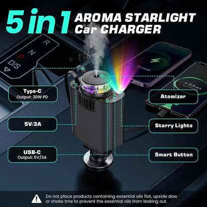 5-in-1 Car Charger with Star light