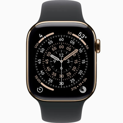 Apple Watch Series 9, GPS + Callular With Stainless Steel / ساعة أبل سيريز 9، مزودة بنظام تحديد المواقع العالمي (GPS) ووظيفة الاتصال، مصنوعة من الفولاذ المقاوم للصدأ.