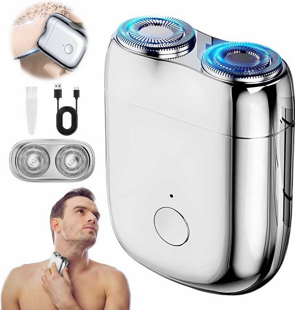 Mini Dual-Head Electric Shaver Portable USB Rechargeable Precision Shaver